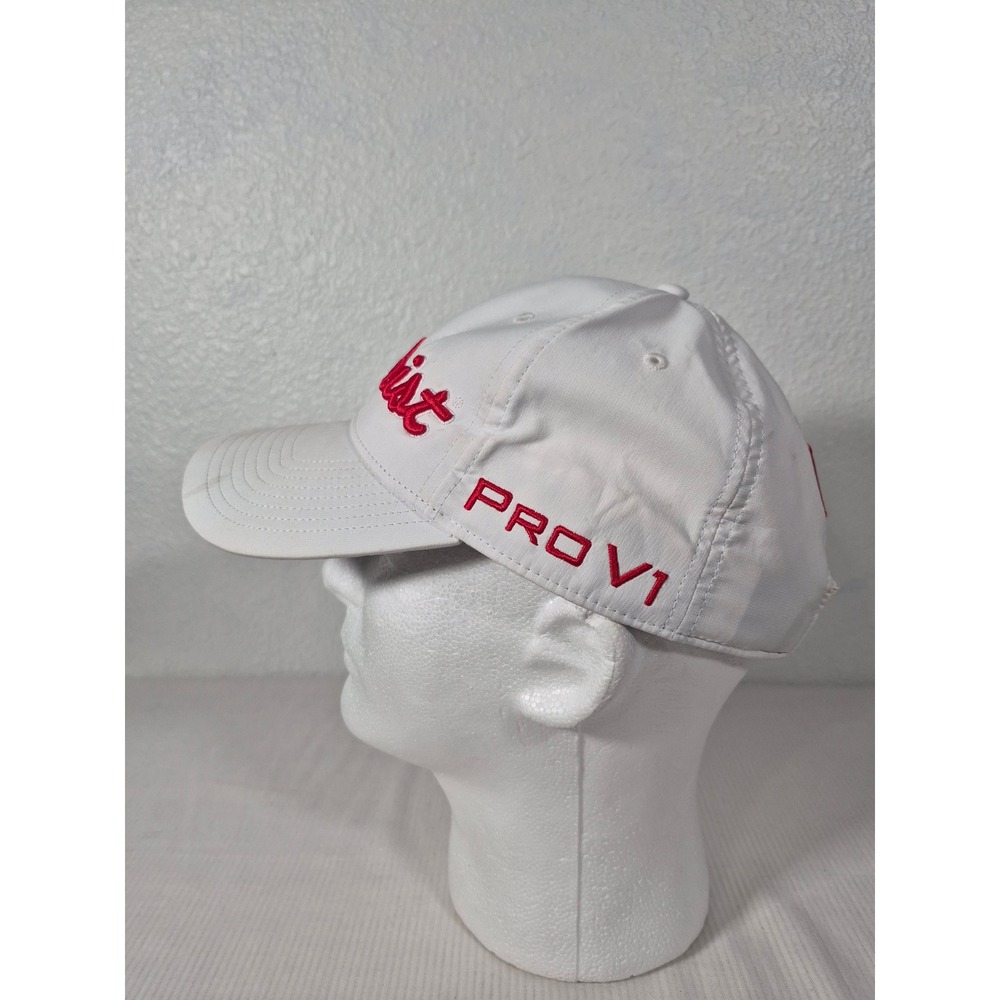 Titleist White Red FJ FootJoy Performance Golf Hat Adjustable Strapback Cap - Picture 4 of 9
